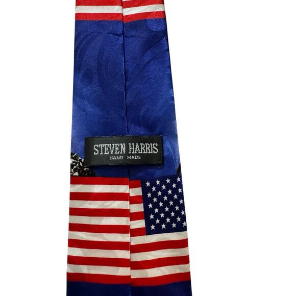 Steven Harris Iwo Jima Soldiers America Flag Novelty Necktie Vintage Polyester - Picture 4 of 6